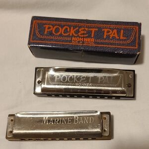 Harmonicas, Pocket Pal Hohner, and Marine Band Hohner